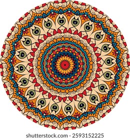 Cultural Mandala Representation with Symbolic Floral Motifs