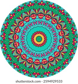 Cultural Mandala Representation with Symbolic Floral Motifs
