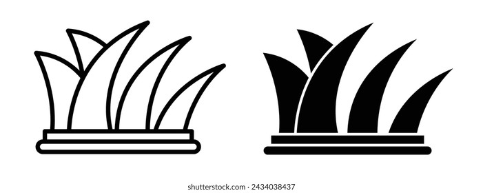 Cultural Monument Line Icon. Heritage Edifice figure icon in outline and solid flat style.