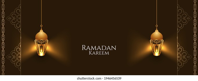Cultural Ramadan Kareem festival islamic banner design vector