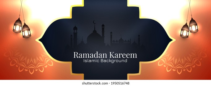 Cultural Ramadan Kareem festival islamic banner design vector