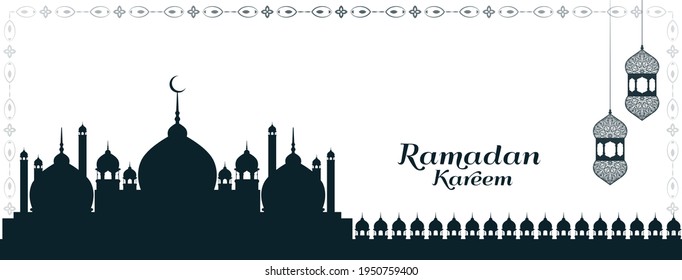 Cultural Ramadan Kareem festival islamic banner design vector