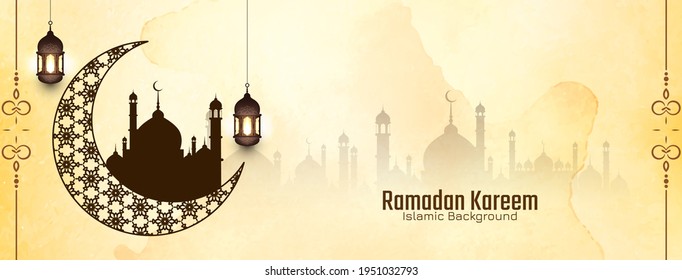 Cultural Ramadan Kareem festival islamic banner design vector