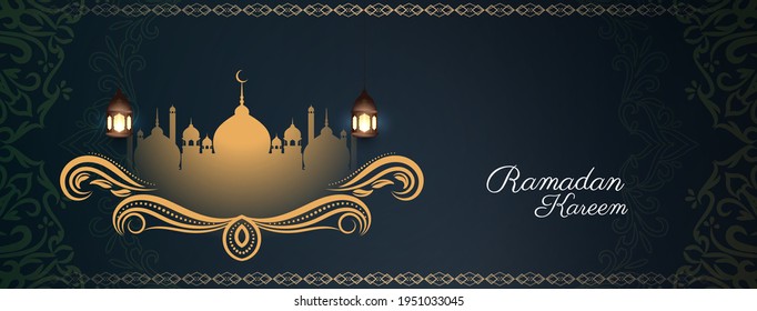 Cultural Ramadan Kareem festival islamic banner design vector