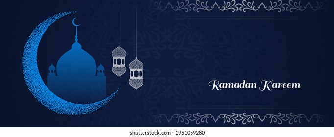 Cultural Ramadan Kareem festival islamic banner design vector