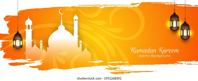 Cultural Ramadan Kareem festival islamic banner design vector