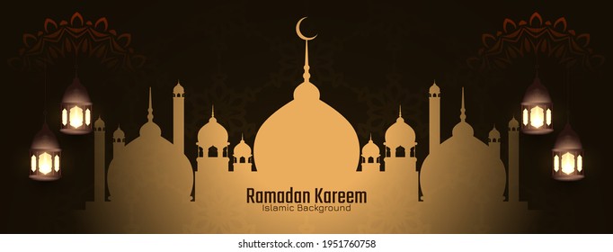 Cultural Ramadan Kareem festival islamic banner design vector