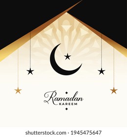 cultural ramadan kareem greeting with moon and stars