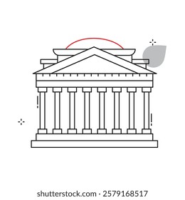 Cultural Roman Heritage Pantheon Vector Icon Design