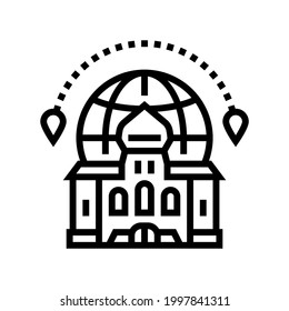 cultural tourism line icon vector. cultural tourism sign. isolated contour symbol black illustration