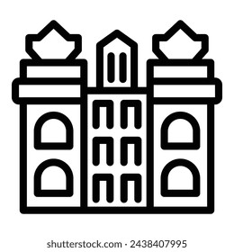 Cultural Vienna architecture icon outline vector. Historic metropolis wonder. Iconic mansion house