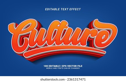 culture 3d style text effect graphic style