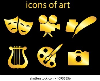 culture and art set of icons.vector illustration