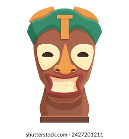 Culture art totem icon cartoon vector. Altar aztec idol. Canada shaman