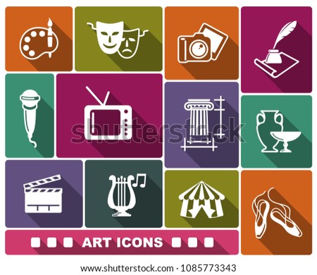 Culture and Art vector icons in flat style