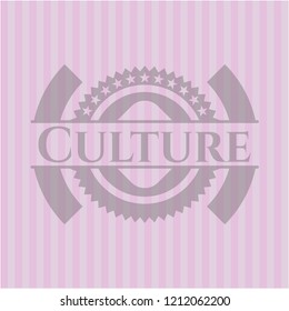 Culture badge with pink background
