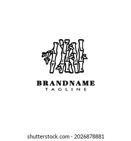 culture bamboo cartoon logo design template icon black modern vector illustration