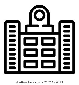 Culture center building icon outline vector. Surfboard design. City template