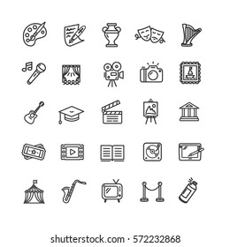 Culture and Creative Fine Art Line Icons Set Element Design for Web. Vector illustration - Shutterstock ID 572232868