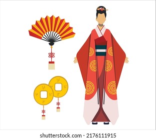 culture design elements classical oriental symbols