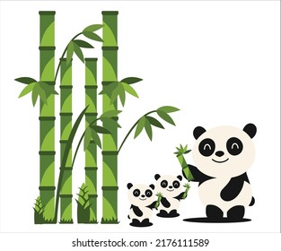 culture design panda and kids elements classical oriental symbols