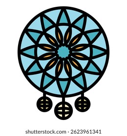 Culture dream catcher icon. Outline culture dream catcher vector icon color flat isolated