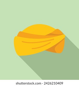 Culture east turban icon flat vector. Cultural costume. Muslim asian people