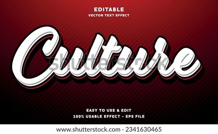 culture editable text effect with modern and simple style