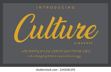 Culture  Font. Elegant alphabet letters font and number. Classic Lettering Minimal Fashion Designs. Typography modern serif fonts regular uppercase lowercase and numbers. vector illustration