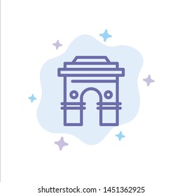 Culture, Global, Hinduism, India, Indian, Srilanka, Temple Blue Icon on Abstract Cloud Background