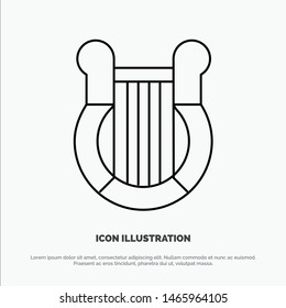 Culture, Greece, Harp, History, Nation Line Icon Vector. Vector Icon Template background