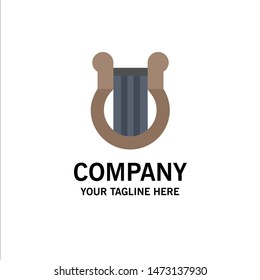 Culture, Greece, Harp, History, Nation Business Logo Template. Flat Color