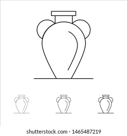 Culture, Greece, History, Nation, Vase Bold and thin black line icon set. Vector Icon Template background