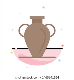 Culture, Greece, History, Nation, Vase Abstract Flat Color Icon Template. Vector Icon Template background