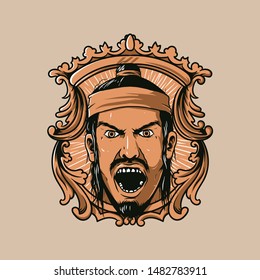 Culture hero artwork, with vector source file, you can use this design for t-shirt design, etc.