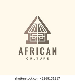 culture home traditional wood simple logo design vector