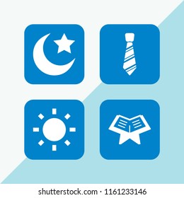 culture icon. 4 culture set with islam, tie and bright vector icons for web and mobile app