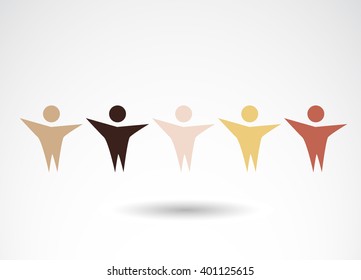 Culture icon - population diversity. Vector art.