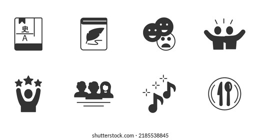 Culture icons set . Culture pack symbol vector elements for infographic web