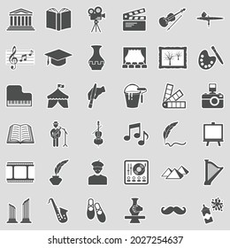 Culture Icons. Sticker Design. Vector Illustration.