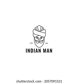 CULTURE  INDIA  LINE  LOGO  VECTOR  ILLUSTRATION  DESIGN