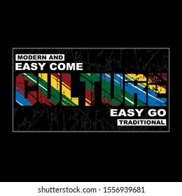 culture lettering graphic t shirt print vector illustration design