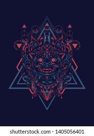 Culture mask with sacred geometry