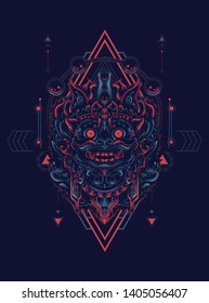 Culture mask with sacred geometry