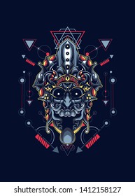 Culture mask with sacred geometry