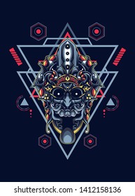 Culture mask with sacred geometry