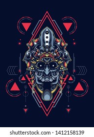 Culture mask with sacred geometry