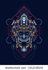 Culture mask with sacred geometry
