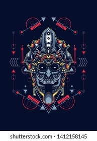 Culture mask with sacred geometry