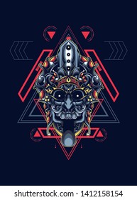 Culture mask with sacred geometry